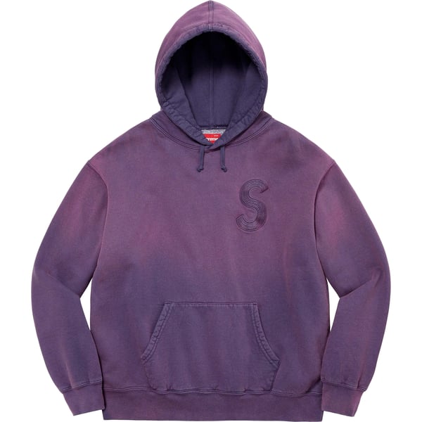 Supreme Overdyed S Logo Hooded Sweatshirt - Purple (front)