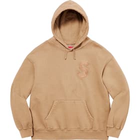 Supreme Overdyed S Logo Hooded Sweatshirt Tan