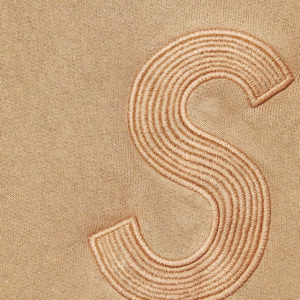 Supreme Overdyed S Logo Hooded Sweatshirt - Tan (front)