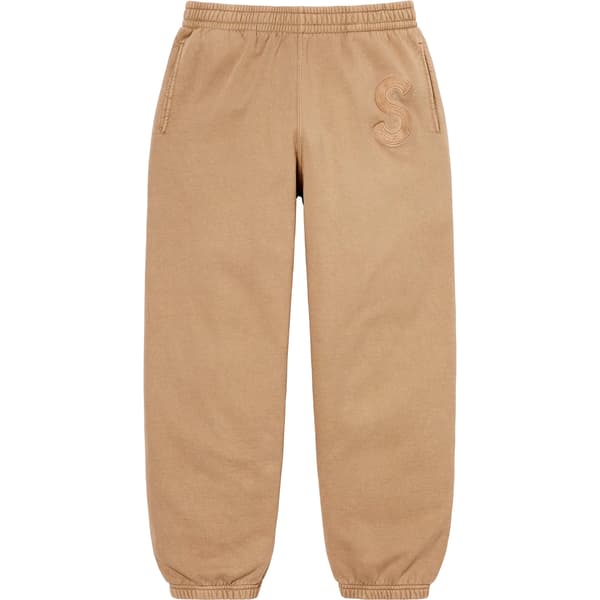 Supreme Overdyed S Logo Sweatpant - Tan (front)