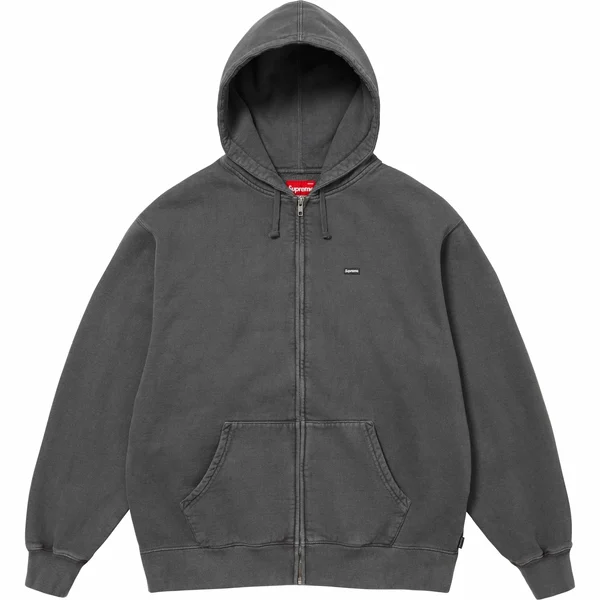 Supreme Overdyed Small Box Zip Up Hooded Sweatshirt - Black (front)