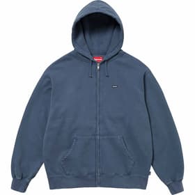 Supreme Overdyed Small Box Zip Up Hooded Sweatshirt Dark Slate