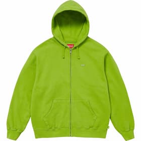 Supreme Overdyed Small Box Zip Up Hooded Sweatshirt Lime
