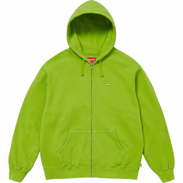 Supreme Overdyed Small Box Zip Up Hooded Sweatshirt - Lime (front)