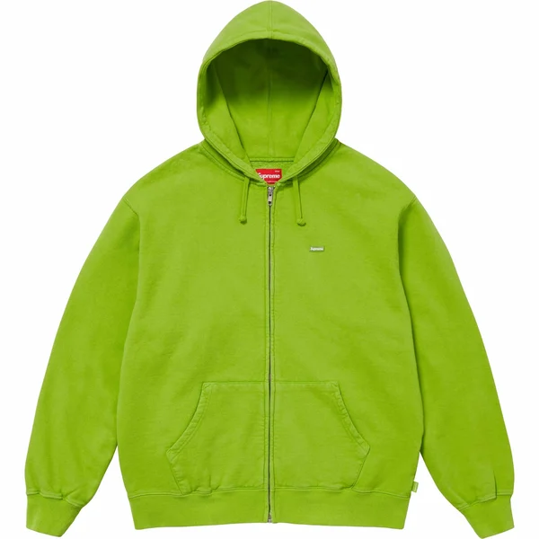 Supreme Overdyed Small Box Zip Up Hooded Sweatshirt - Lime (front)