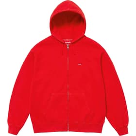 Supreme Overdyed Small Box Zip Up Hooded Sweatshirt Red
