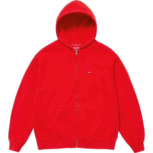 Supreme Overdyed Small Box Zip Up Hooded Sweatshirt - Red (front)
