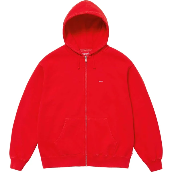 Supreme Overdyed Small Box Zip Up Hooded Sweatshirt - Red (front)