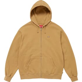 Supreme Overdyed Small Box Zip Up Hooded Sweatshirt Sand