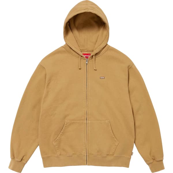 Supreme Overdyed Small Box Zip Up Hooded Sweatshirt - Sand (front)