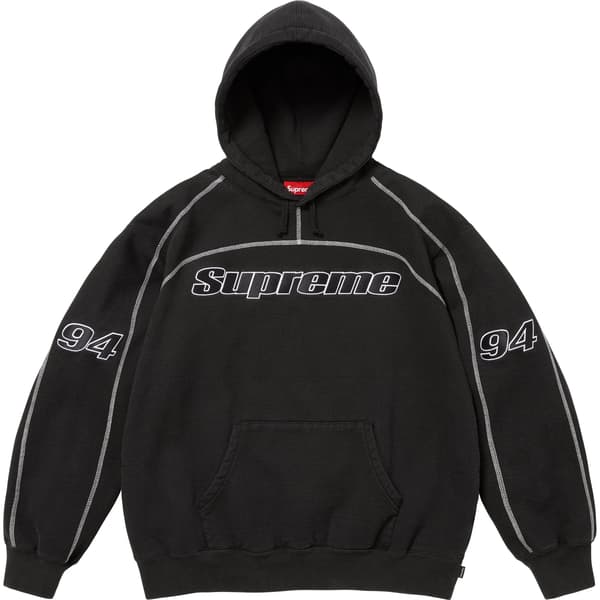 Supreme Overlock Hooded Sweatshirt - Black (front)