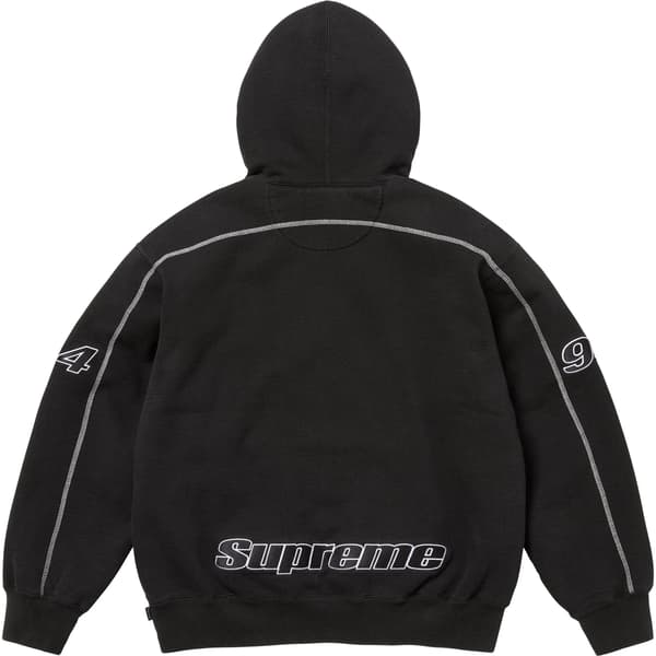 Supreme Overlock Hooded Sweatshirt - Black (front)