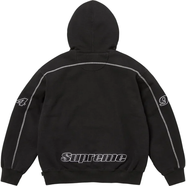Supreme Overlock Hooded Sweatshirt - Black (front)