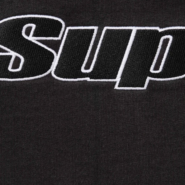 Supreme Overlock Hooded Sweatshirt - Black (front)