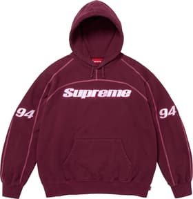 Supreme Overlock Hooded Sweatshirt Burgundy
