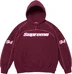 Supreme Overlock Hooded Sweatshirt - Burgundy (front)