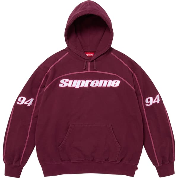 Supreme Overlock Hooded Sweatshirt - Burgundy (front)