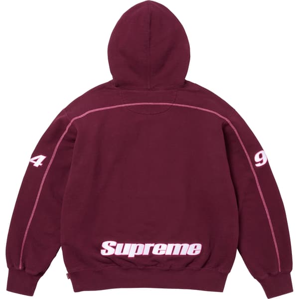 Supreme Overlock Hooded Sweatshirt - Burgundy (front)