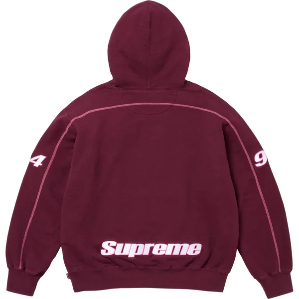 Supreme Overlock Hooded Sweatshirt - Burgundy (front)
