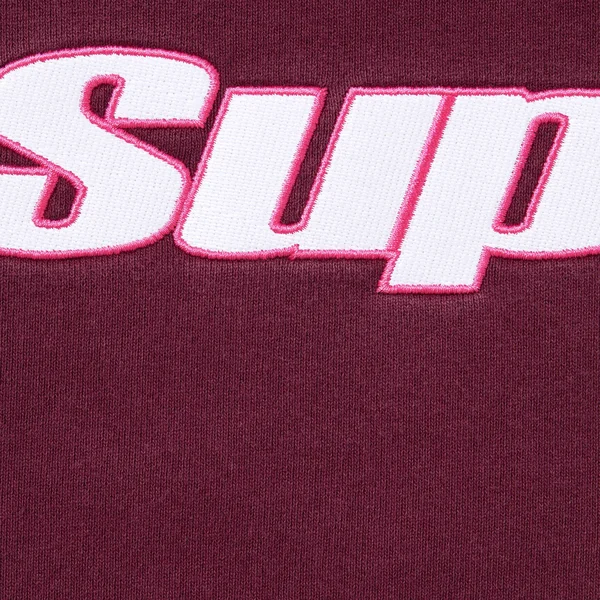 Supreme Overlock Hooded Sweatshirt - Burgundy (front)