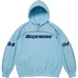 Supreme Overlock Hooded Sweatshirt - Light Blue (front)