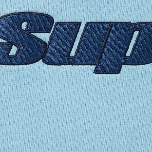 Supreme Overlock Hooded Sweatshirt - Light Blue (front)