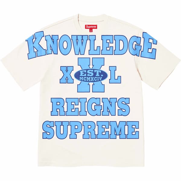 Supreme Overprint Knowledge S/S Top - Cream (front)