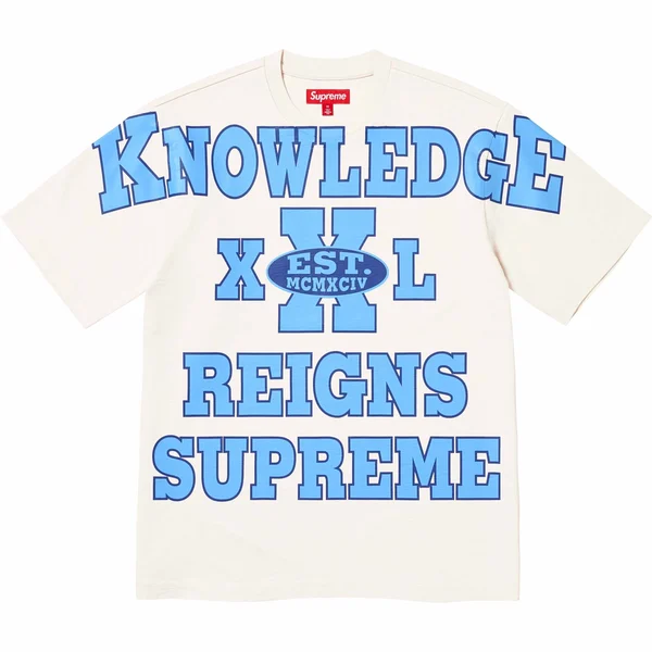 Supreme Overprint Knowledge S/S Top - Cream (front)