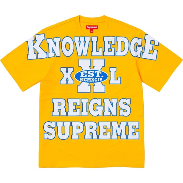 Supreme Overprint Knowledge S/S Top - Gold (front)