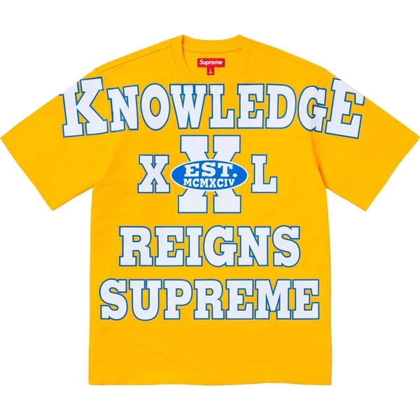 Supreme Overprint Knowledge S/S Top - Gold (front)