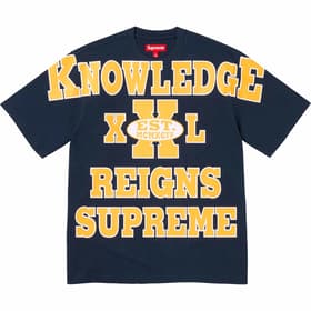 Supreme Overprint Knowledge S/S Top Navy