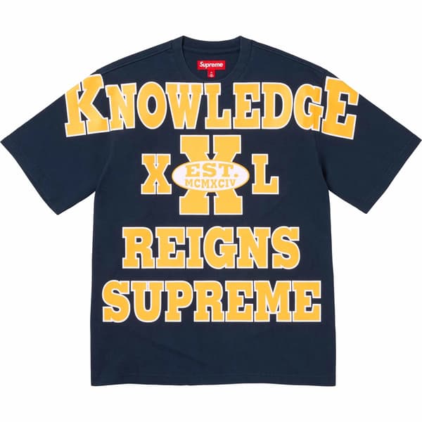 Supreme Overprint Knowledge S/S Top - Navy (front)