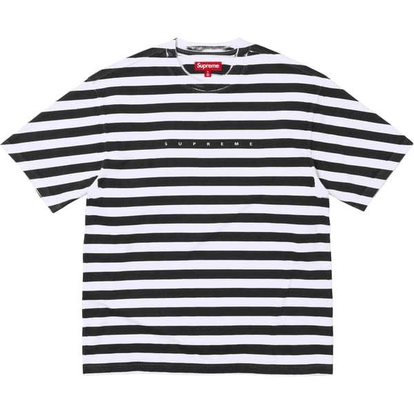 Supreme Overprint Stripe S/S Top - Black (front)
