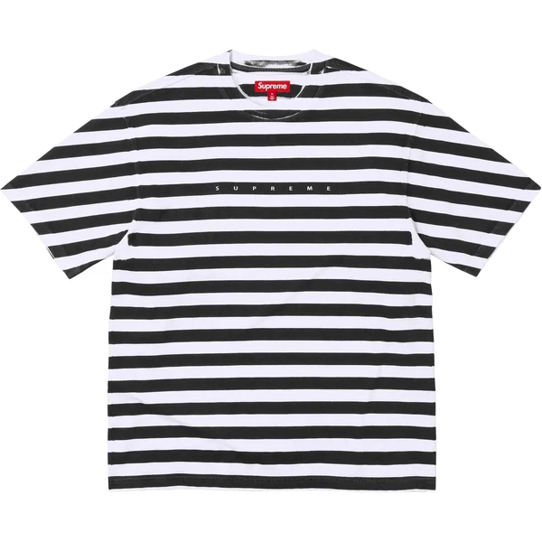 Supreme Overprint Stripe S/S Top - Black (front)