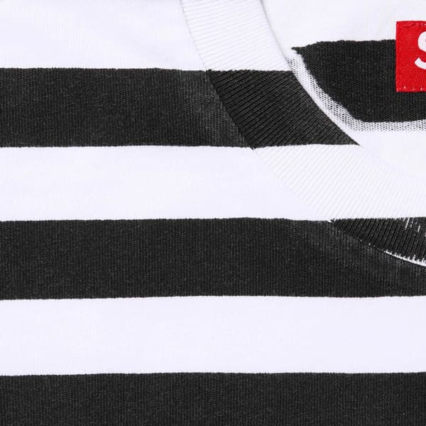 Supreme Overprint Stripe S/S Top - Black (front)