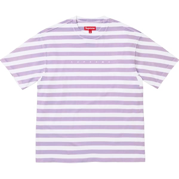 Supreme Overprint Stripe S/S Top - Lavender (front)