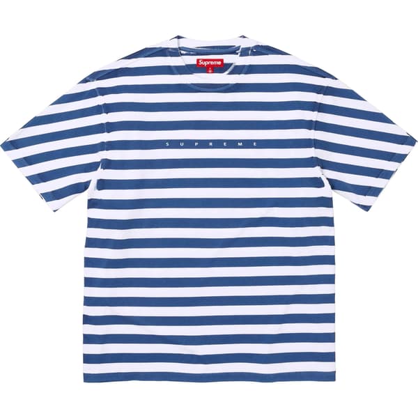 Supreme Overprint Stripe S/S Top - Navy (front)