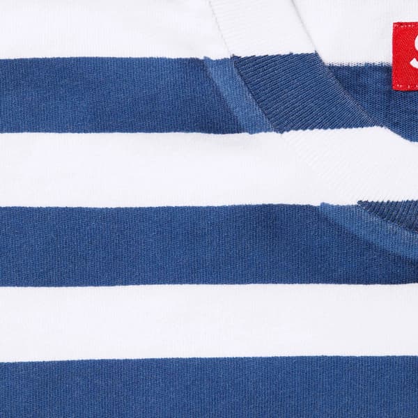 Supreme Overprint Stripe S/S Top - Navy (front)