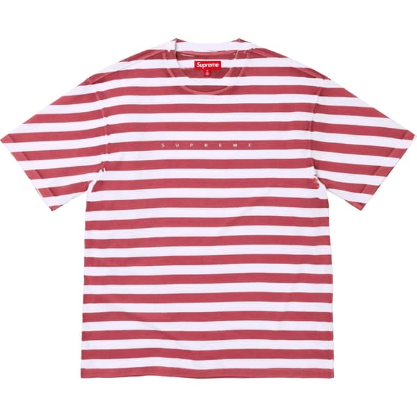 Supreme Overprint Stripe S/S Top - Red (front)
