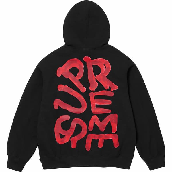 Supreme Paint Hooded Sweatshirt - Black (front)