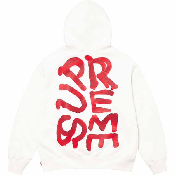 Supreme Paint Hooded Sweatshirt - White (front)
