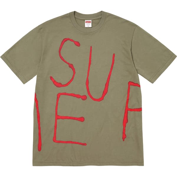 Supreme Painted Tee - Light Olive (front)