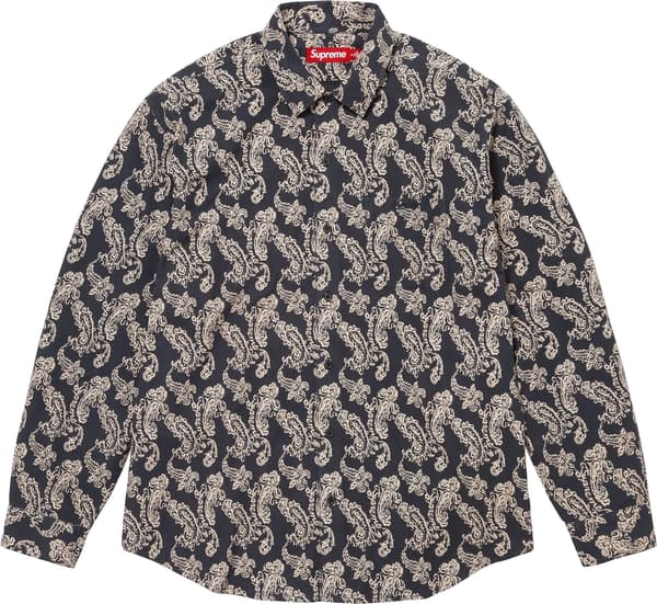 Supreme Paisley Flannel Shirt - Black (front)