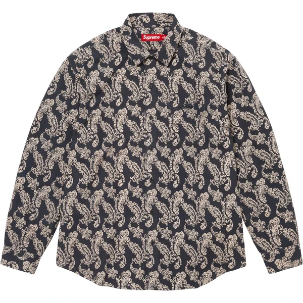 Supreme Paisley Flannel Shirt - Black (front)