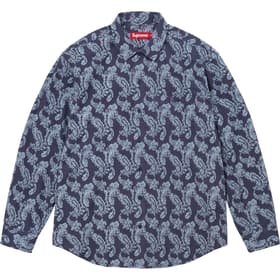 Supreme Paisley Flannel Shirt Navy