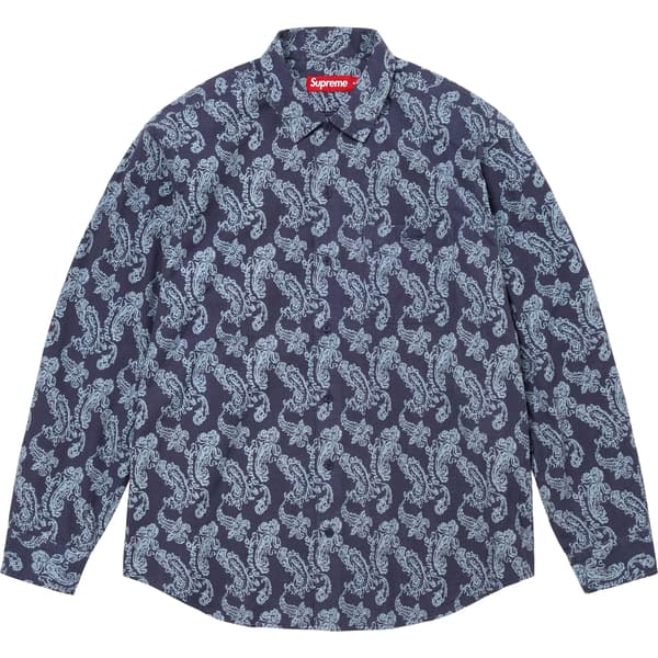 Supreme Paisley Flannel Shirt - Navy (front)