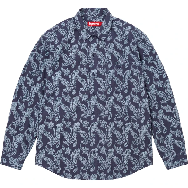 Supreme Paisley Flannel Shirt - Navy (front)