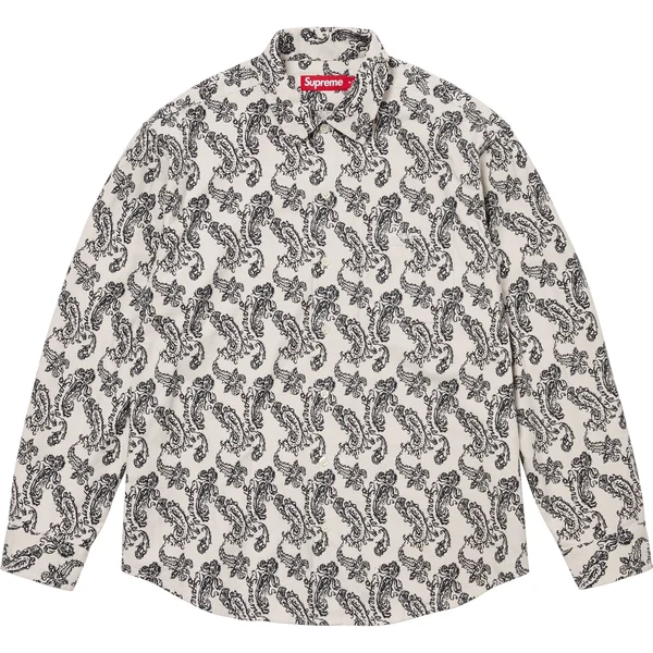 Supreme Paisley Flannel Shirt - White (front)