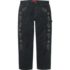 Supreme Paisley Studded Double Knee Painter Pant Black