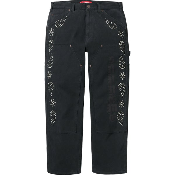 Supreme Paisley Studded Double Knee Painter Pant - Black (front)